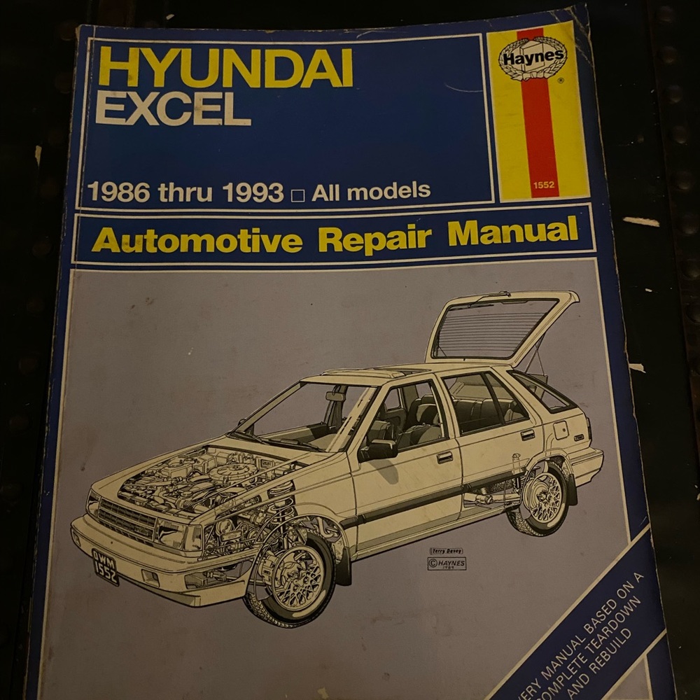 Haynes Hyundai Excel 1986-1993 automotive repair manual 1552